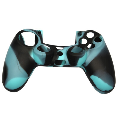 

Camouflage Silicone Rubber Protective Skin Cover for PS4 Controller Light Blue