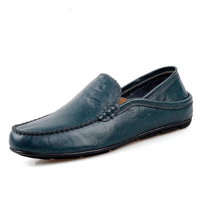 

Plus Size Men genuine leather Loafers moccasins sneakers male shoes casual mens footwear Flat Walking driving shoes