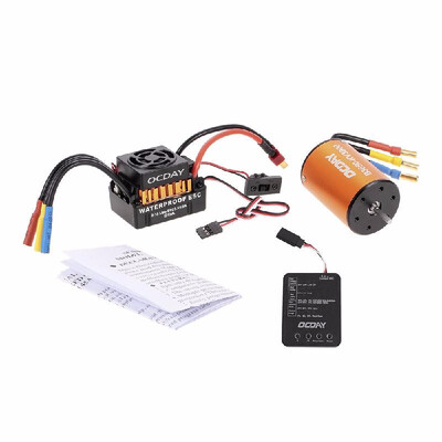 

OCDAY Waterproof 60A Brushless Car Electronic Speed Control ESC B3650 3900KV 4P Sensorless Brushless Motor Programming Board
