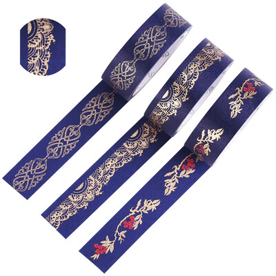 

Deli deli 3 rolls 15mm5m wide side hand book&paper tape ancient wind palace retro hot stamping tape lipstick lipstick HZ029