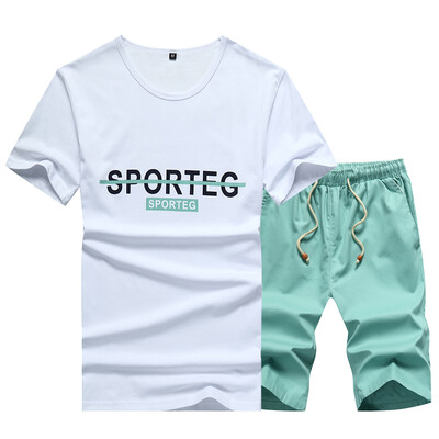 

Damaizhang Brand Designer Men Summer Short Sleeve Shirt With Short Pants Letter Printed Fashion T-shirt Cotton Casual Tee