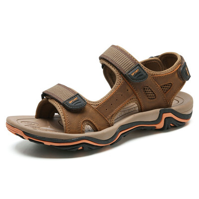 

Sandals Mens Sandals Outside the first layer of cowhide breathable sandals 2626 brown 39-44