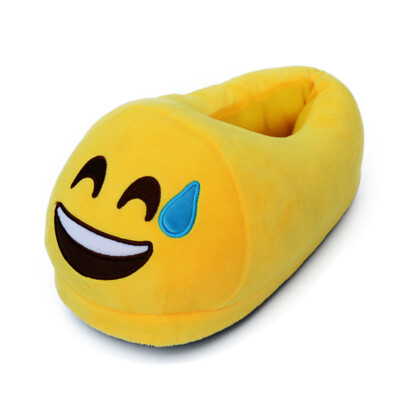 

MyMei Emoji Plush Stuffed Unisex Slippers Cartoon Winter Warm Home Indoor Fluffy Shoes