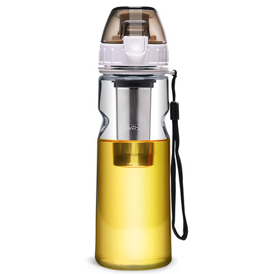 

Jingdong supermarket] green beads lvzhu 550ml couple portable leak-proof travel movement filter readily plastic glass PC605 transparent black