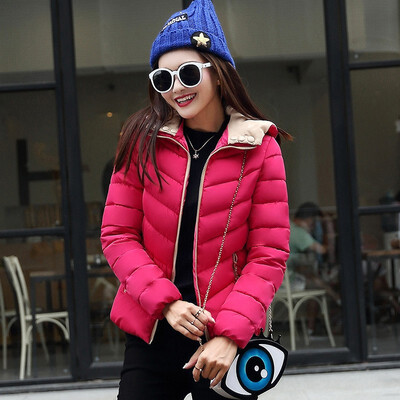 

2018 Winter coat cotton womens short down cotton pad large size slim coat small cotton jacket