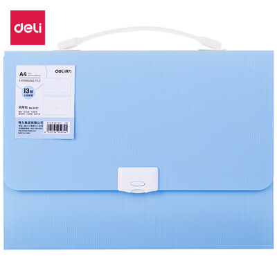 

Deli deli fashion portable organ package test paper package A4 multi-layer file information package business package fresh blue 5237