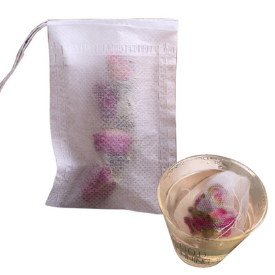 

100pcslot White Empty Tea Bag Tea leaf strainer with String Heal Seal Filter Paper Kitchen Accessories