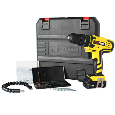 

Neo-powered neopower 12V lithium battery impact drill household electric screwdriver impact drill electric drill electric toolbox ML-CD111