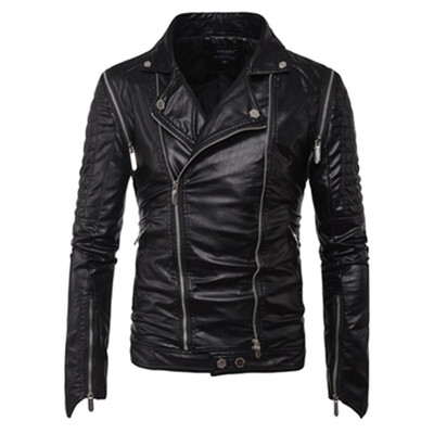 

NEW Brand Men Motorcycle Leather Jacket Men Jaqueta De Couro Masculina Mens Leather Jackets Zip PU Leather Coats