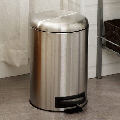 

Ou Run Zhe trash cans 12L stainless steel wire drawing bowl design paragraph clean waste paper tube