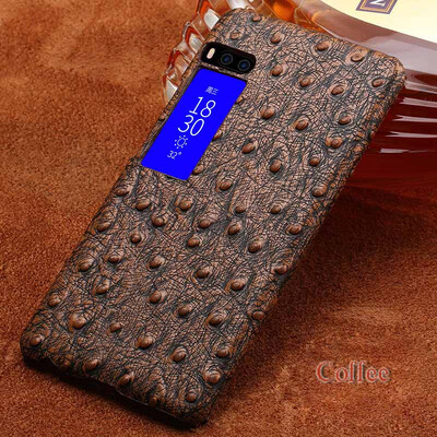 

Genuine Leather Phone Case For Meizu Pro 7 Case Ostrich Texture Back Cover For MX6 Pro 6 Plus Case