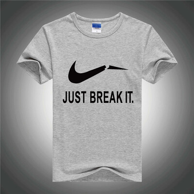 

New Mens Fashion Casual Short SleeveJUST BREAK IT Print Cotton Plain Lined Slim Sport T-Shirt