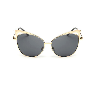 

FEIZATMTA 2018 Новые женщины Cat Eye Солнцезащитные очки Женские Vintage oculos Зеркало Солнцезащитные очки Металлические Светоотражающие плоские объективы Gradient Fashion