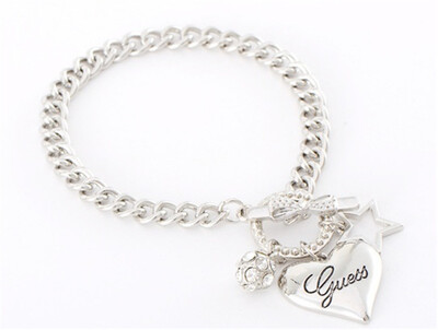 

New Women Fashion Style Rhinestone Love Heart Bangle Hand Chain Bracelets Jewelr