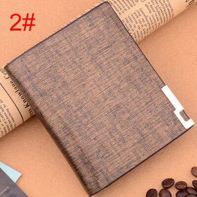

Fashion Mens Card Bags 2 Fold Soft Short Wallet