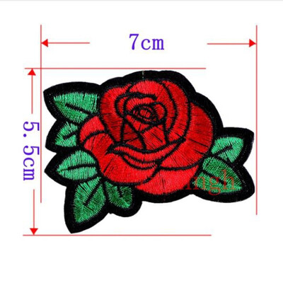 

1 Pcs Top Patches Iron-on Sew-on Red Rose Flower Embroidery Patch Motif Applique Children Women DIY Clothes Sticker Wedding