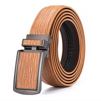 

XHtang Mens Belt Autolock Honorable Leather Ratchet Belt Automatic Buckle Belt Strap Suit Belt Jeans Gift