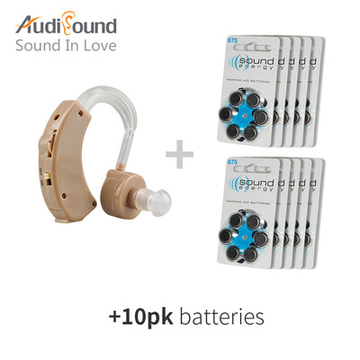 

Audisound Hearing Aids Best Sound Amplifier Small Convenient Ear Care Hearing Amplifier For Deaf with 60PCS10 CARD A675 Battery