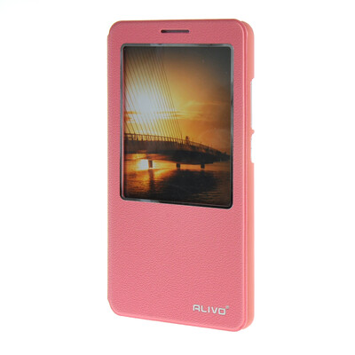 

MOONCASE Huawei Ascend Mate 7 Case View Slim Leather Flip Pouch Bracket Back Cover Pink