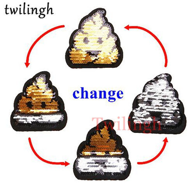 

twilingh 1pc Red Lip&Love Letter Reversible Change Color Sequins Patches DIY