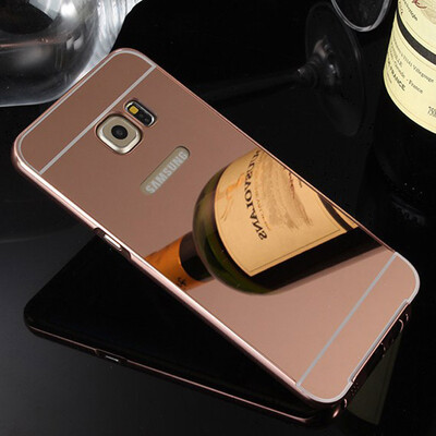 

MOONCASE Metal Frame Edge Mirror Back 2 in 1 Thin Case Cover for Samsung Galaxy S6 Edge