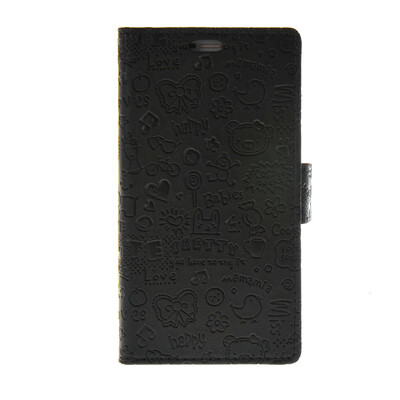 

MOONCASE Cute Little Witch Leather Side Flip Wallet Card Holder Stand Pouch Case Cover for Huawei Ascend P8 Black