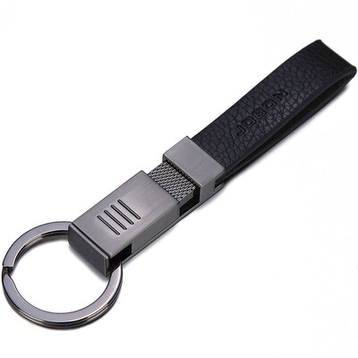 

Jingdong supermarket] JOBON Zhongbang key chain ring car key chain chain fiber leather waist hanging ZB-009B black
