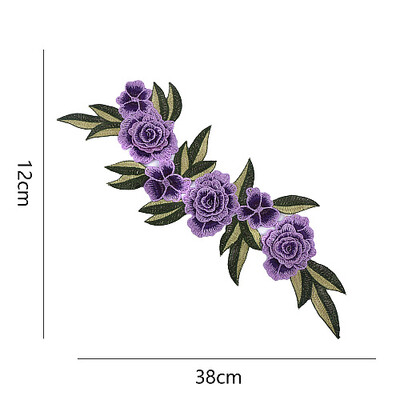 

Sunbling Big Flower Patch Clothing Embroidery Applique For Wedding Dress Lace Multilayer Flower DIY Handmade