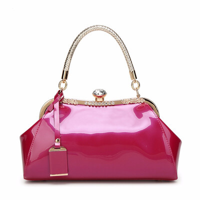 

Fashion Women Evening Bag Bright Patent Leather Handbags Bride Tote Bag Women Wedding Handbag Party Banquet Brand Designer