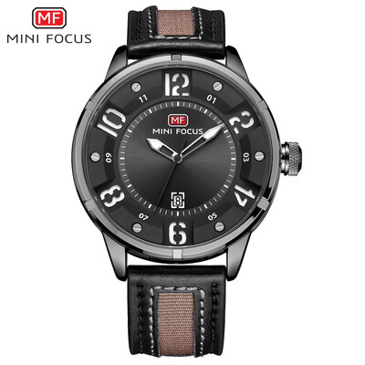 

MINI FOCUS Fashion Leather Strap Sports Men Quartz Watch MF0012G