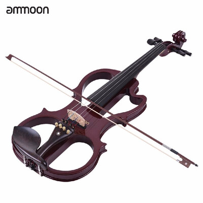 

Durable Full Size 44 Solid Wood Silent Electric Violin Fiddle with Bow Hard Case Tuner Headphones Rosin Audio Cable Extra Strings