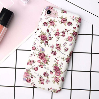 

Luxury Floral Flower Paint Phone Case For iPhone 6s 7 8 Plus Hard PC