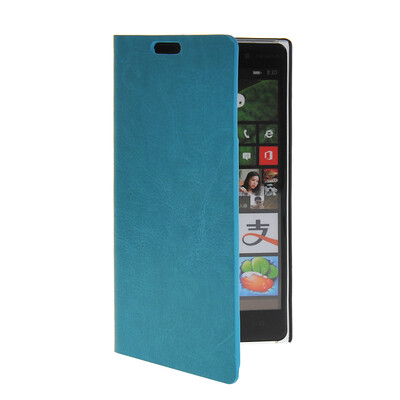 

MOONCASE Slim Leather Side Flip Wallet Card Slot Pouch Stand Shell Back ЧЕХОЛ ДЛЯ Nokia Lumia 830 Blue