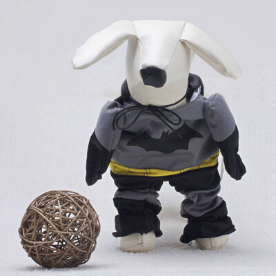 

MyMei New Dog Puppy Batman Costume Outfit Cotton Clothes Jumpsuit Funny With Shawl
