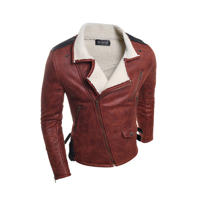 

Zogaa New Men' Leather Clothing Cashmere Multi Zip