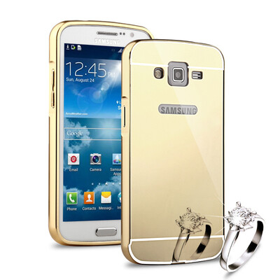 

MOONCASE Metal Frame Edge Mirror Back 2 in 1 Thin Case Cover for Samsung Galaxy G7106