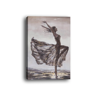 

Girl decorative painting with frame canvas modern living room background wall dancing