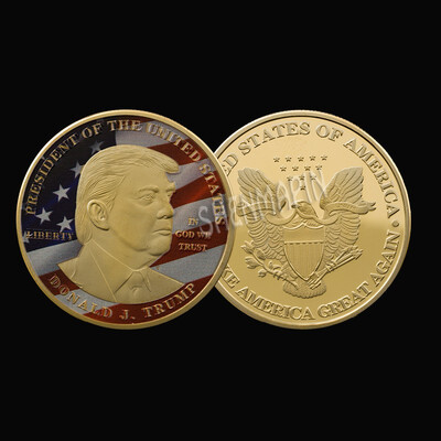 

Donald Trump Make America Great Again President Commemorative Challenge Coin GoldSilve plated coin