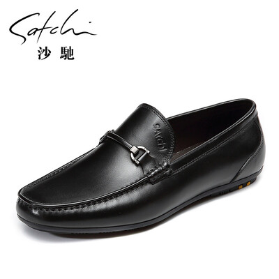 

Shachi leather comfortable set of business casual mens shoes 65780218Z black 39
