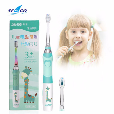 

SEAGO Kids Sonic Electric Toothbrush Colorful LED Lighting Waterproof Soft Massage Teeth Care Oral Hygiene 1 PC