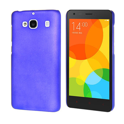 

MOONCASE Hard Rubberized Rubber Shell Back Protective Case Cover for Xiaomi Redmi 2 Red Rice 2 Blue