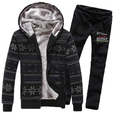 

Zogaa Autumn And Winter Mens Suit Christmas Snowflake Add Wool Thick Couple