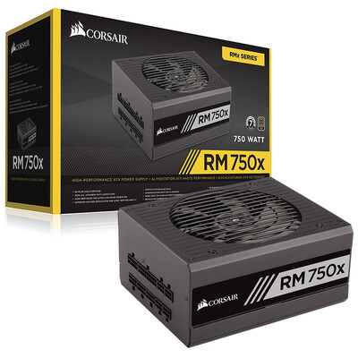 

USCorsair rated 750W RM750x power supply 80PLUS gold full module mute low-load fan stall ten-year warranty