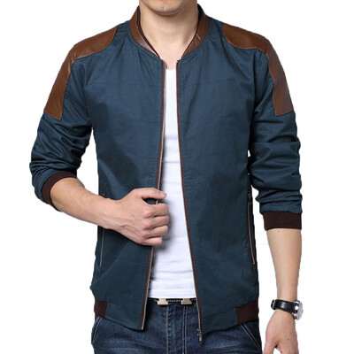

Zogaa New Mens Jacket Leather Splice