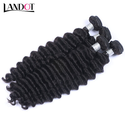 

9A Malaysian Deep Wave Curly Virgin Hair Unprocessed Human Hair Weave 4 Bundles Natural Black Color Malaysian Remy Hair Extensions