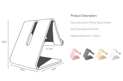 

Universal Aluminium Alloy 4-10 inch Desktop Stand Tablet PC& Phone Holder Bracket