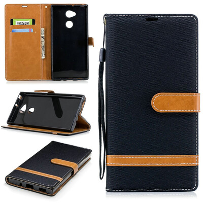 

BEFOSPEY Mixed Colors Denim PU LeatherSoft TPU Card Slot Stand Wallet Case For Sony Xperia XA2 Ultra 60"2018