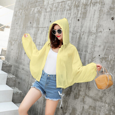 

LIXIALE Womens Summer Short Jacket Outdoor Ultra-thin Breathable Sunscreen Clothing