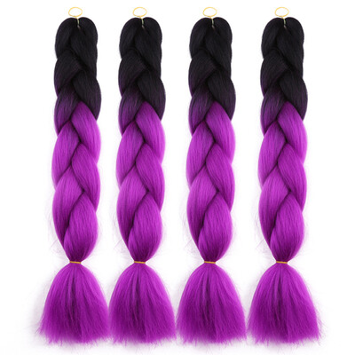 

63 Colors 4 piecelot Synthetic 2T3T4T High Temperature Fiber Ombre Braiding Hair 24 inch Jumbo Braids Hair Extensions