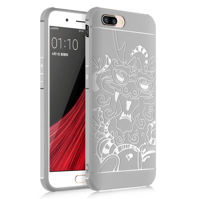 

Goowiiz Phone Case For Oppo R11R11 Plus Carved Dragon Thin Matte soft Silicone Prevent falling